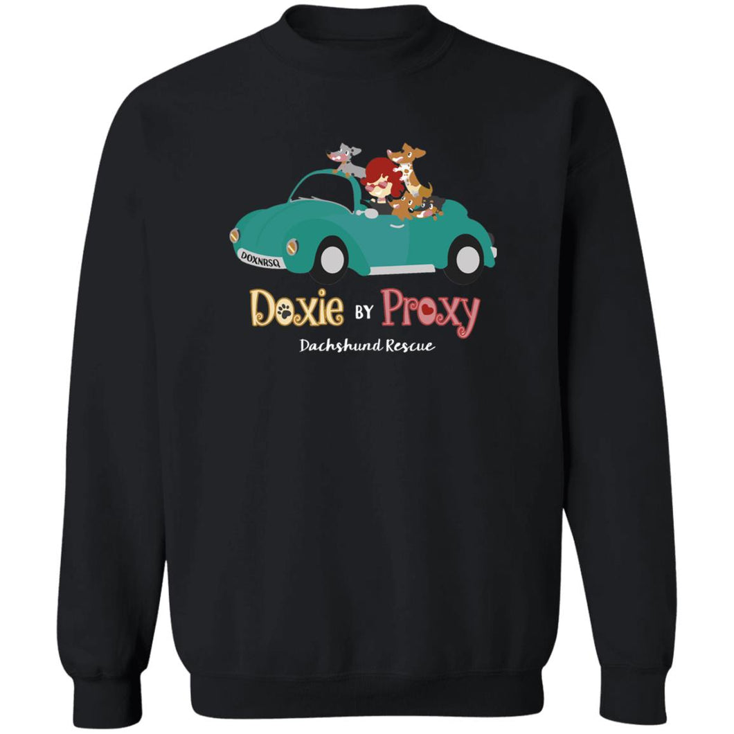 Doxie By Proxy Unisex Dark Colors Crewneck Pullover Sweatshirt, Shipping Included