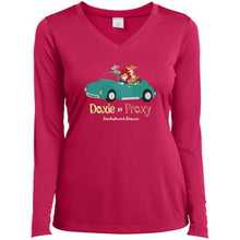 Load image into Gallery viewer, Doxie By Proxy Ladies’ Long Sleeve Performance V-Neck Tee - Shipping Included
