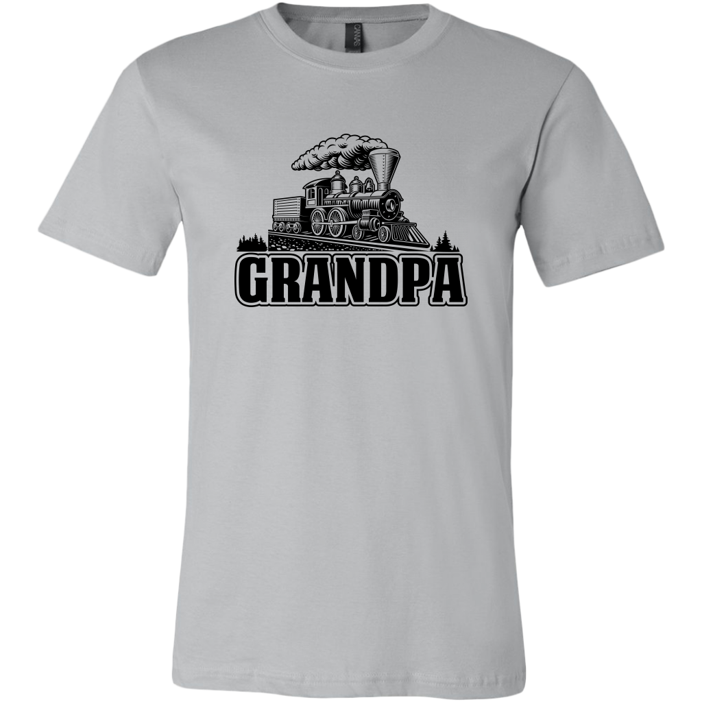 Grandpa Train Lovers Mens T-Shirt, Multiple Colors, Extended Sizes, Shipping Included
