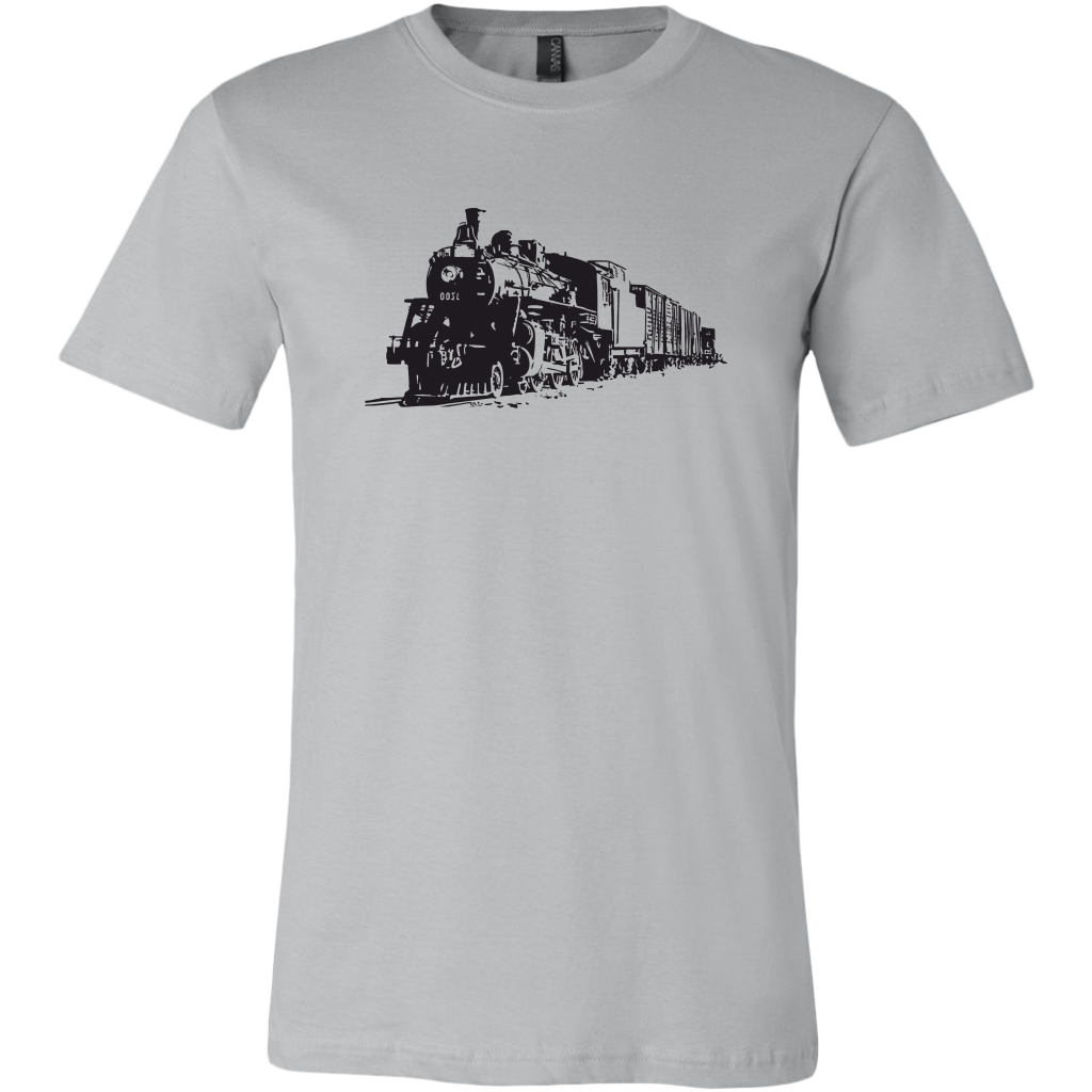 Locomotive Drawing Perspective - Unisex/Men's T-Shirt, Multiple Colors, Extended Sizes, Shipping Included