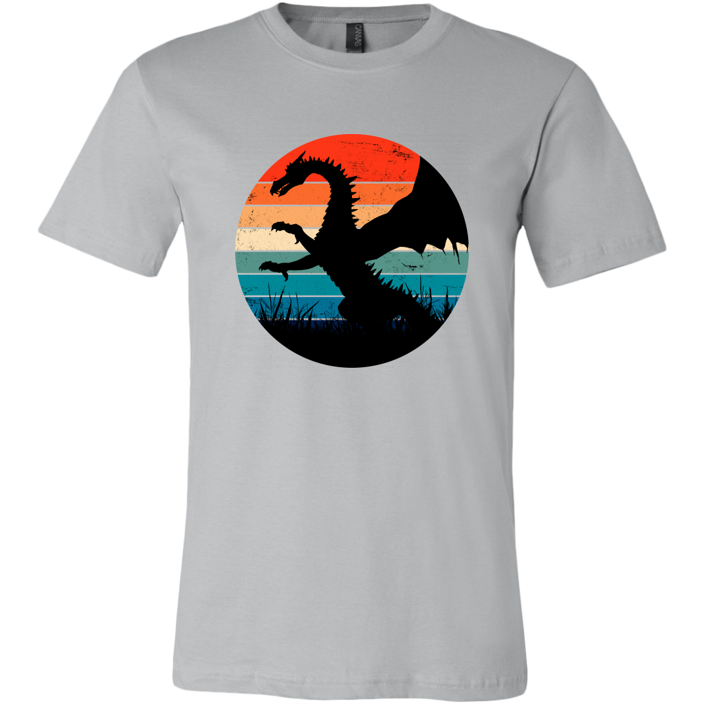 Retro Full Length Dragon, Unisex T-Shirt, Multi Colors, Extended Sizes Available, Free Shipping