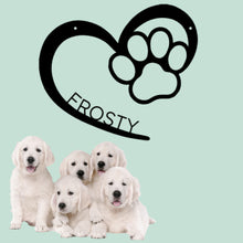 Load image into Gallery viewer, I Heart Dogs Monogram - Steel Sign, Multiple Sizes and Colors, Foster Rescue Pet Lover Pup Doggo Name
