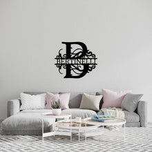 Load image into Gallery viewer, SPLIT LETTER MONOGRAM Family Name Steel Sign, Multiple Metals &amp; Sizes
