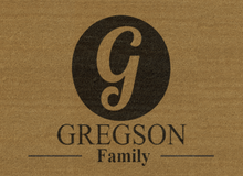 Load image into Gallery viewer, Circle Family Name Personalized Door Mat - Great Gift For New Homeowners -- Multiple Sizes
