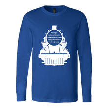 Load image into Gallery viewer, Locomotive Hashtags - Unisex Long Sleeve T-Shirt, Multi Colors, Extended Sizes, Shipping Included

