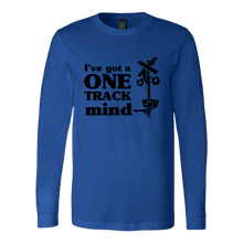 Load image into Gallery viewer, One Track Mind - Unisex Long Sleeve T-Shirt, Extended Sizes, Shipping Included
