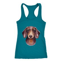 Load image into Gallery viewer, Dachshund Watercolor Ladies Racerback Tank Multi Colors Free Shipping
