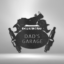 Load image into Gallery viewer, Cruiser Bike Motorcycle Monogram Steel Plaque, Mechanic Workshop Garage Sign Like Harley
