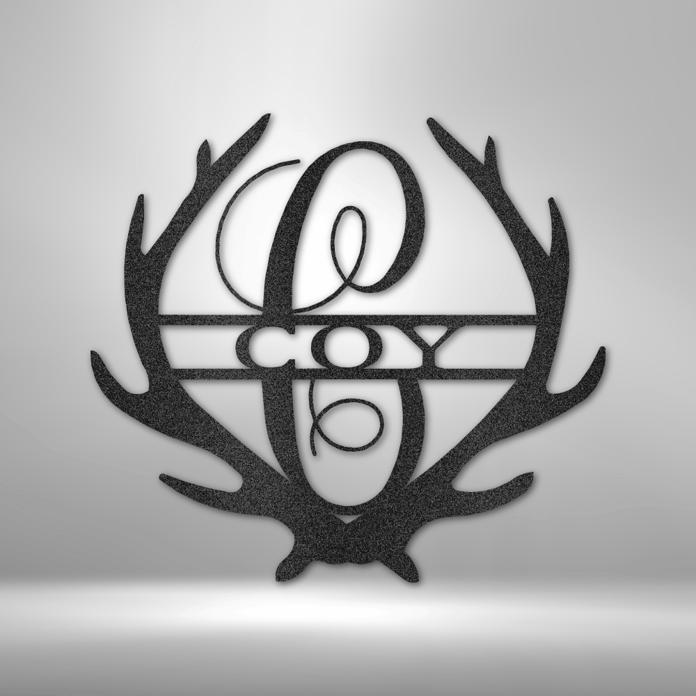ANTLER Monogram - Steel Sign, Multiple Sizes and Powder Coat Colors