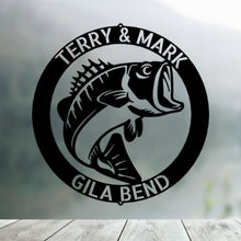 Load image into Gallery viewer, BASS Fishing Monogram - Steel Sign, Multiple Sizes and Colors Available
