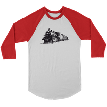 Load image into Gallery viewer, Locomotive Sketch Perspective - 3/4 Raglan Sleeve Unisex Shirt, Multiple Colors, Shipping Included

