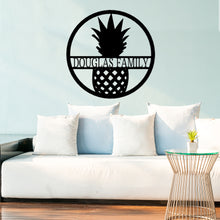 Load image into Gallery viewer, TROPICAL &amp; WELCOME PINEAPPLE Monogram - Steel Sign, Multiple Sizes &amp; Colors Available
