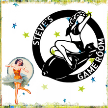 Load image into Gallery viewer, PINUP GIRL - Steel Sign, Multiple Sizes and Colors Available, Nose Art, WW II, Bombshell
