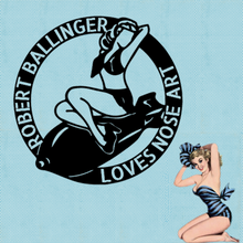 Load image into Gallery viewer, PINUP GIRL - Steel Sign, Multiple Sizes and Colors Available, Nose Art, WW II, Bombshell

