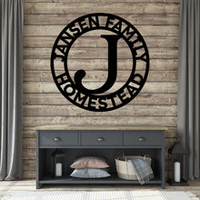Load image into Gallery viewer, LETTER Family Name and Monogram Steel Sign, Multiple Colors and Sizes
