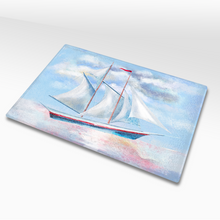 Load image into Gallery viewer, Beautiful Glass Cutting Board, Sailboat Graphic, Multiple Sizes - Shipping Included
