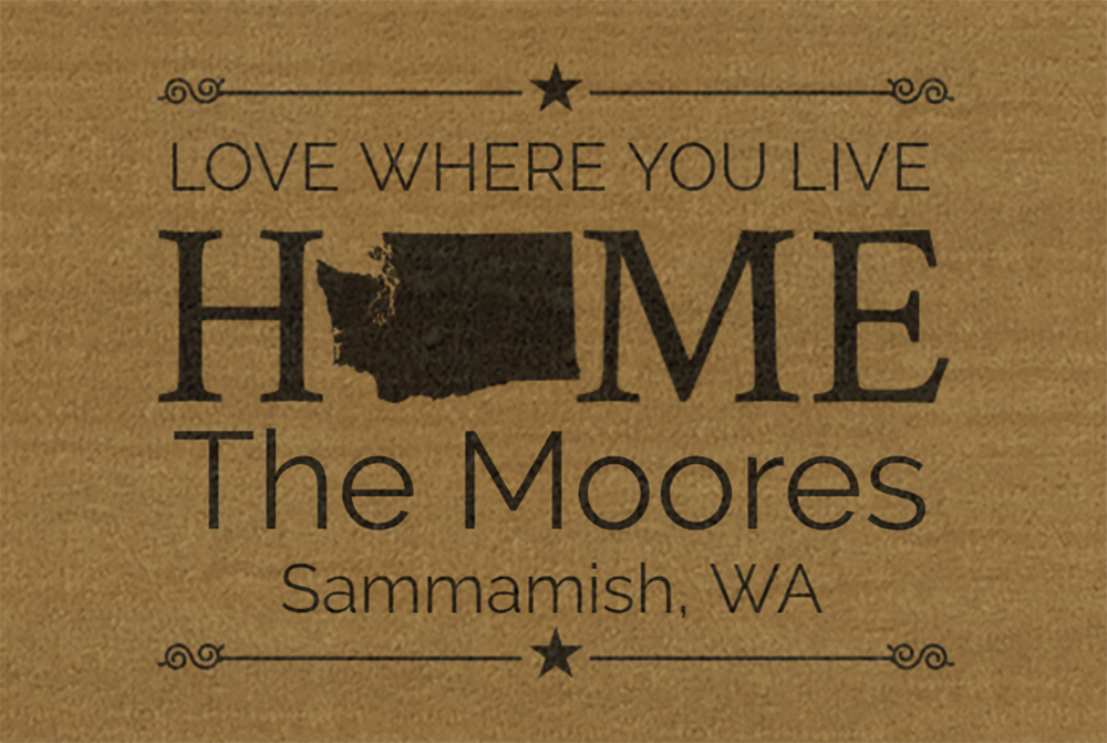 Home State Personalized Door Mat - Great Gift For Cross-Country Movers -- Multiple Sizes