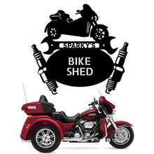 Load image into Gallery viewer, Trike Biker Tri-Glide Like Monogram Steel Sign, Multiple Sizes &amp; Colors, HD Harley 3 Wheel Motorcycle
