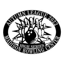 Load image into Gallery viewer, Stunning Bowling Trophy Award Appreciation Monogram Oval Plaque, Multi Sizes and Colors
