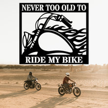 Load image into Gallery viewer, MOTORCYCLE FLAMING TANK - Steel Sign, Multiple Sizes and Colors Available
