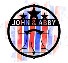 Load image into Gallery viewer, RINGING FREEDOM Monogram - Steel Sign, Multiple Sizes &amp; Colors, Liberty Bell Personalized
