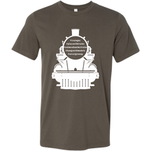 Load image into Gallery viewer, Locomotive Train Hashtags - Unisex/Mens T-Shirt, Multiple Colors, Extended Sizes, Shipping Included
