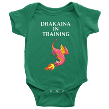 Load image into Gallery viewer, Dragon Drakaina in Training Baby Bodysuit Creeper Romper One-Piece, Shipping Included
