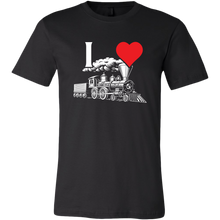 Load image into Gallery viewer, I Heart Trains Mens T Shirt, Multiple Colors, Extended Sizes, Shipping Included

