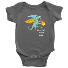 Load image into Gallery viewer, Blue Dragon Love Playing With Fire Short Sleeved Baby Bodysuit, Multi Colors, Free Shipping
