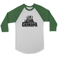 Load image into Gallery viewer, Grandpa Train Locomotive, 3/4 Raglan Sleeve Unisex Shirt, Multiple Colors, Shipping Included
