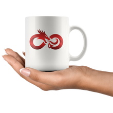 Load image into Gallery viewer, Red Dragon Infinity, 11oz &amp; 15oz White Ceramic Mug Options, Free Shipping
