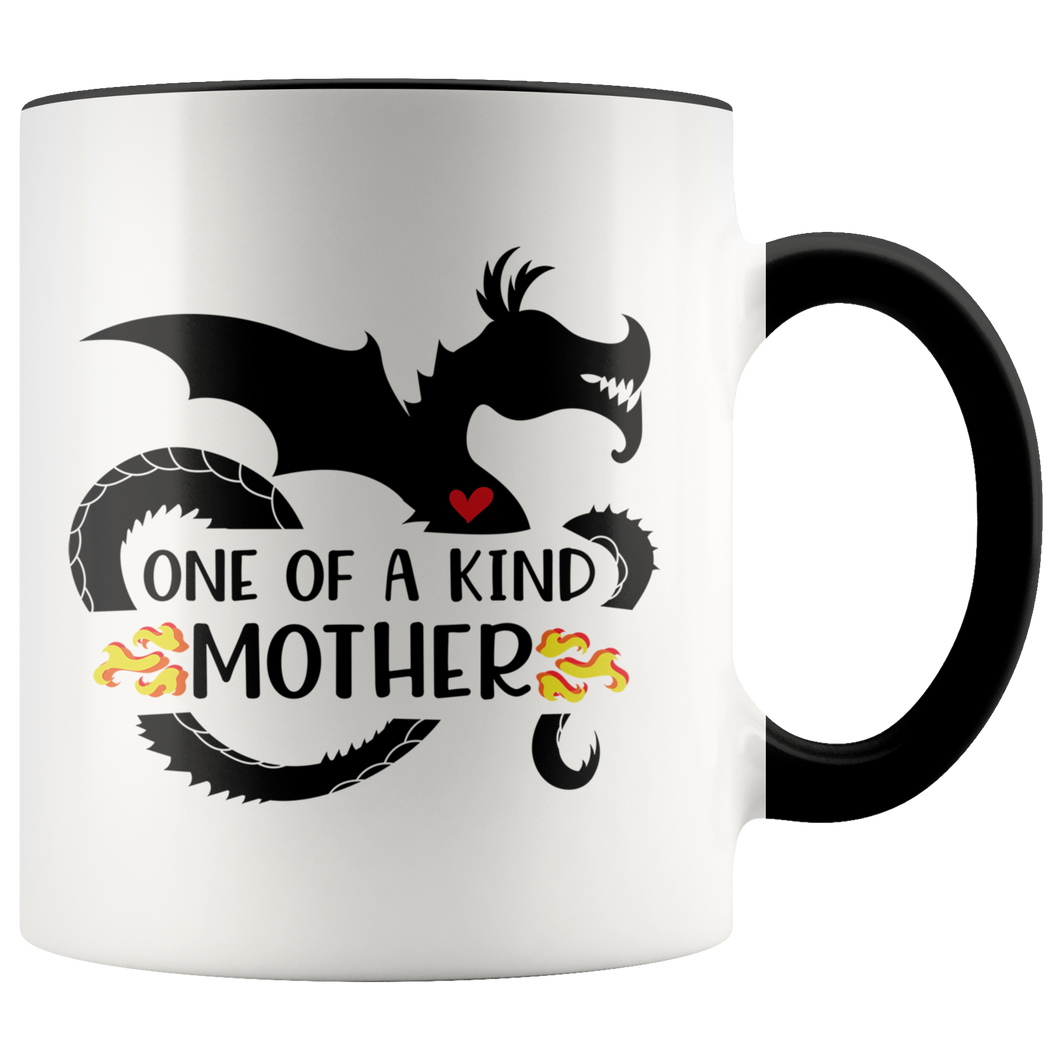 One of a Kind Dragon Mother, 11oz Accent Color Mug, Multi-Colors, Shipping Included