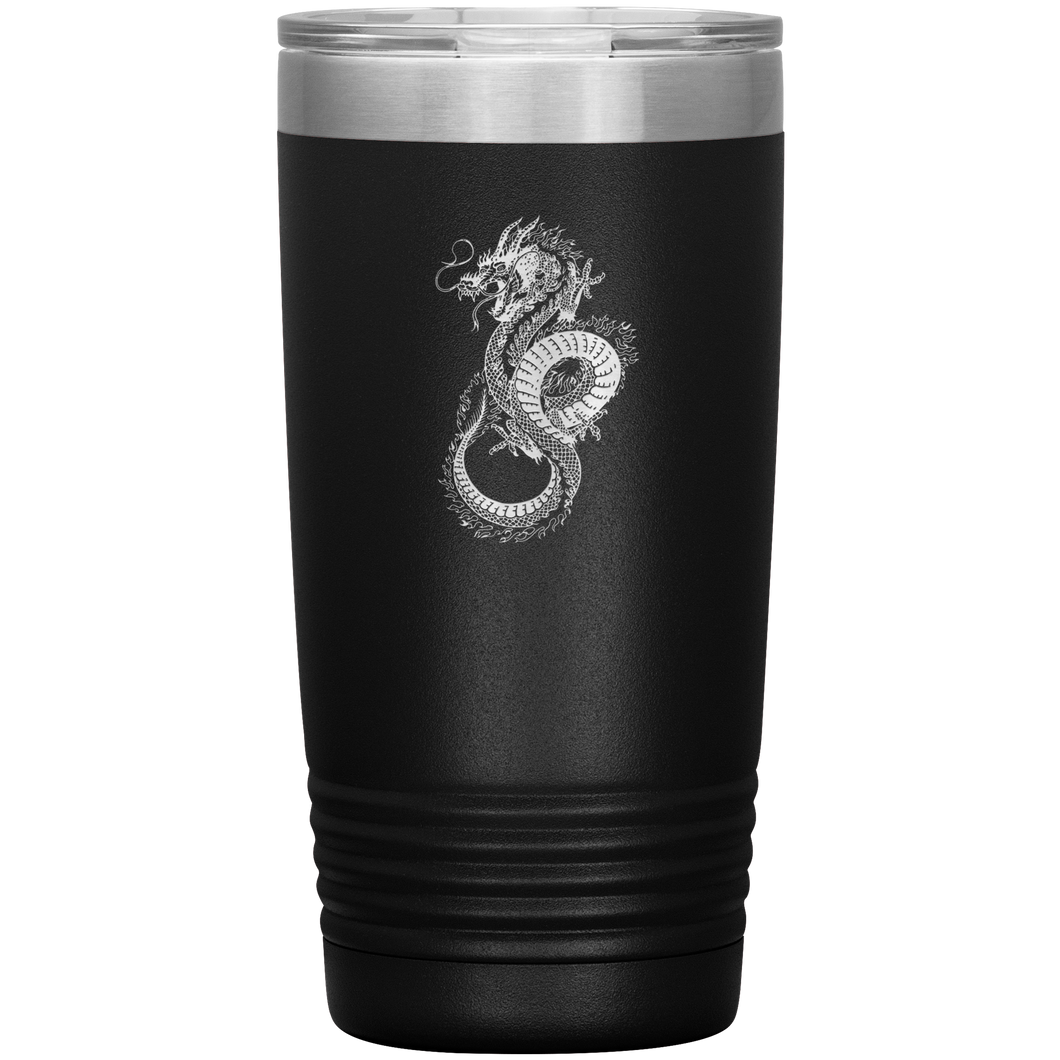 Chinese Art Dragon, 20oz Insulated Travel Tumbler, Laser Etched, Multi Colors, Shipping Included