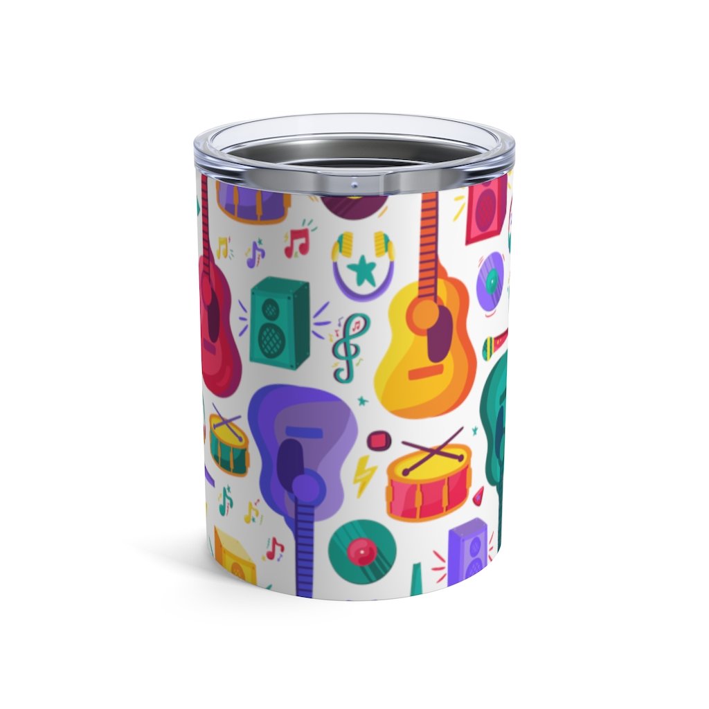 Brightly Colored Music Instruments Equipment Insulated Tumbler 10oz Unisex Gift Musician Shipping Included