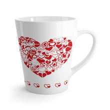Load image into Gallery viewer, Latte Mug  Red HEART GRAPHIC 12 oz Shipping Included
