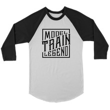 Load image into Gallery viewer, Model Train Legend - 3/4 Raglan Sleeve Unisex Shirt, Multiple Colors, Shipping Included
