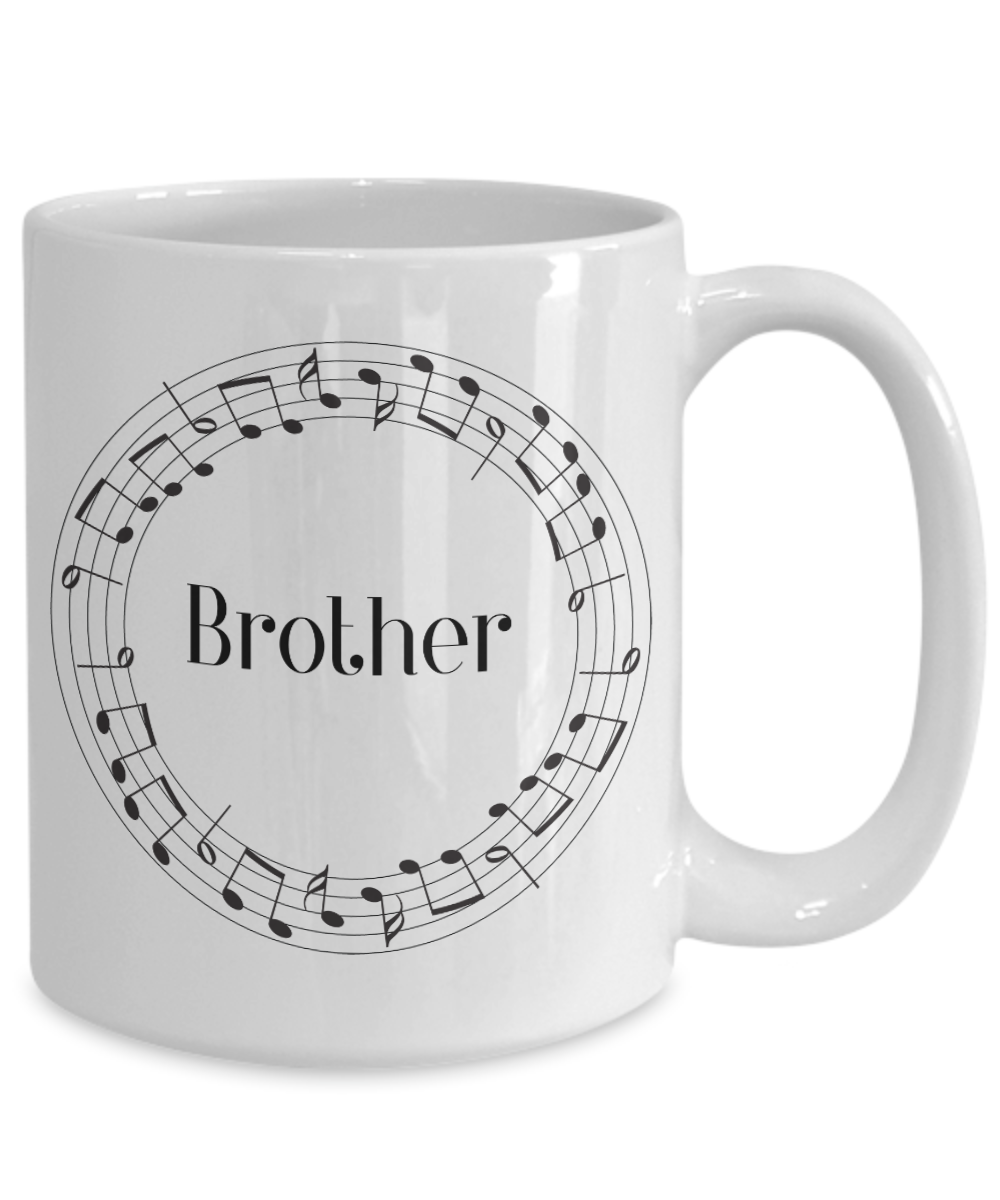 Brother Music Wreath Mug 11oz/15oz Shipping Included
