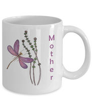 Load image into Gallery viewer, Mother Dragonfly Mug, 11 oz Ceramic - Shipping Included
