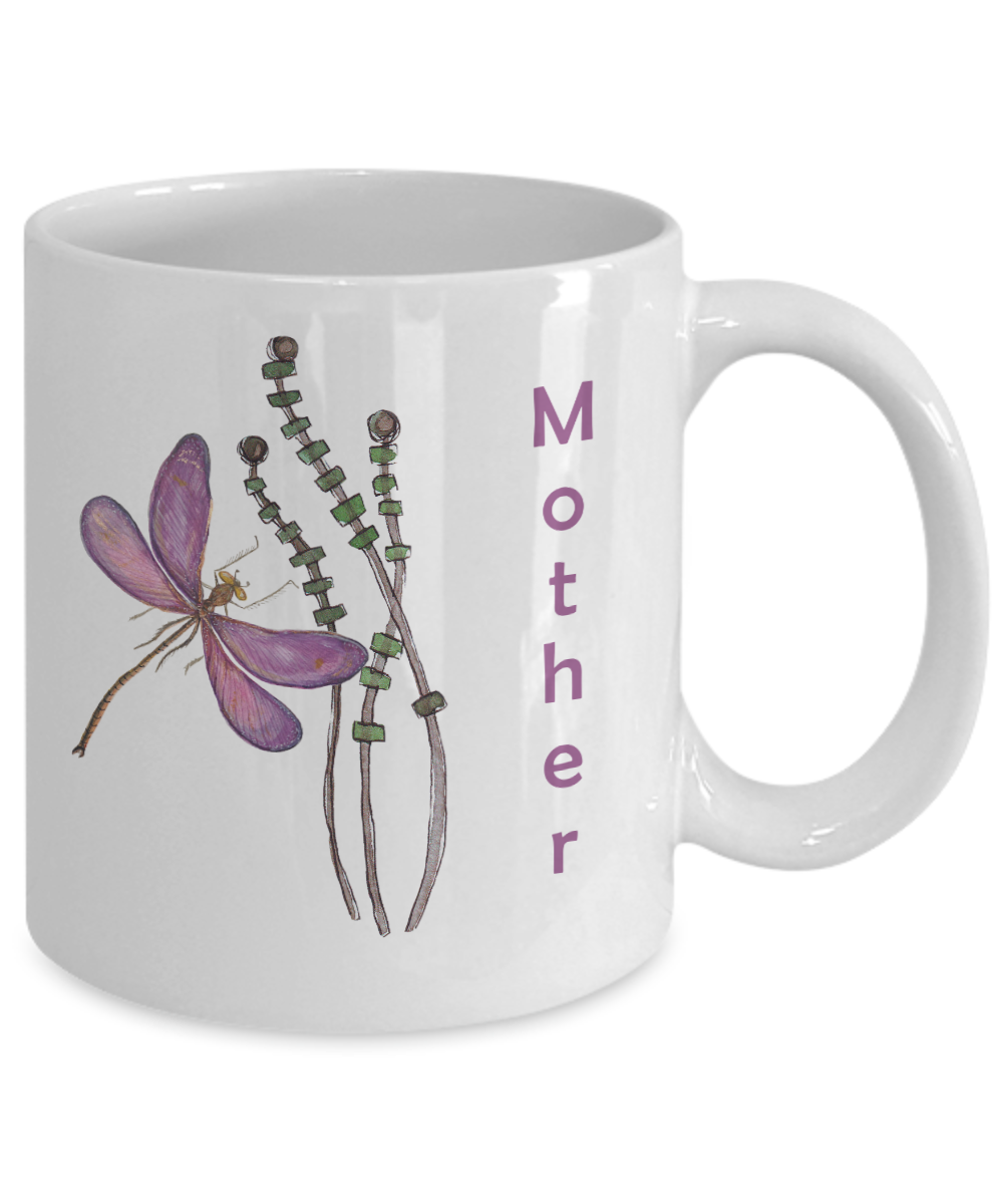 Mother Dragonfly Mug, 11 oz Ceramic - Shipping Included