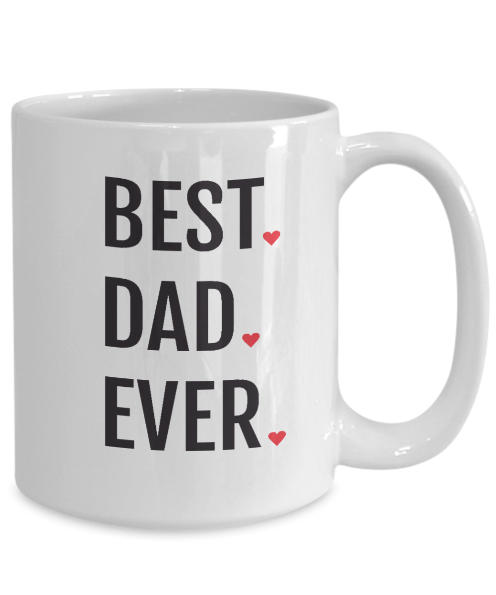 Best Dad Ever Mug with Hearts 11oz/15oz Shipping Included
