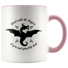 Load image into Gallery viewer, Don&#39;t Wake the Dragon Color Accent 11oz Ceramic Mug, Multi Colors, Free Shipping
