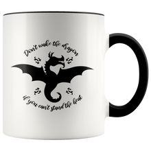 Load image into Gallery viewer, Don&#39;t Wake the Dragon 11oz Accent Color Mug, Multi Colors, Shipping Included
