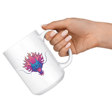 Load image into Gallery viewer, Dragon Head Mug Inspired By Tattoo, 11 and 15 oz White Ceramic Mug, Shipping Included
