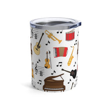 Load image into Gallery viewer, Musical Instrument All Over Pattern #1 Insulated Tumbler 10oz Unisex Gift Musician Shipping Included
