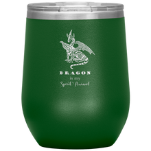 Load image into Gallery viewer, Dragon is My Spirit Animal 12 oz Insulated Wine Tumbler, Laser Etched, Multi-Colors, Shipping Included
