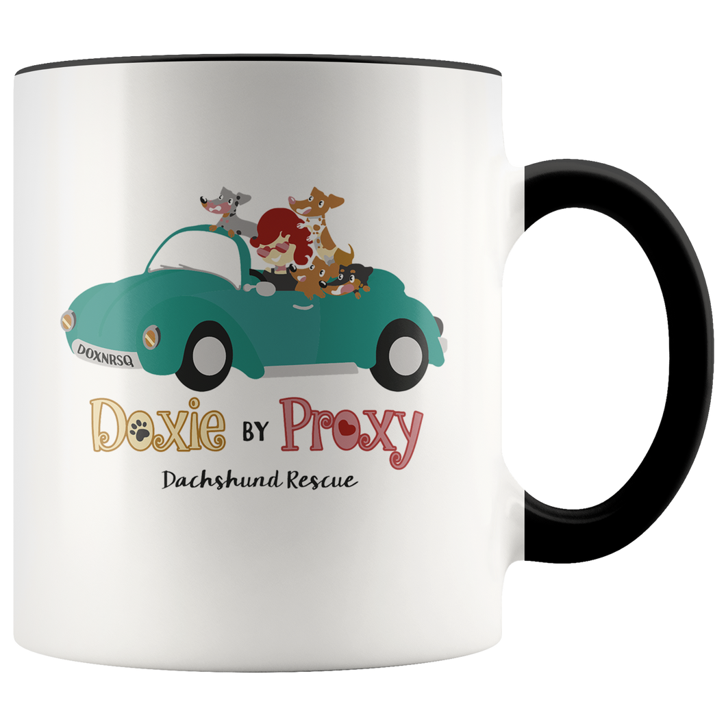 Doxie By Proxy Logo Color Accent 11 oz Ceramic Mug, Shipping Included