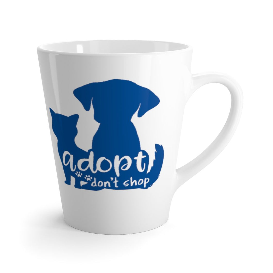 Latte Mug ADOPT DON'T SHOP 12 oz Shipping Included