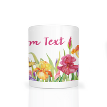 Load image into Gallery viewer, Iris Garden 11oz Ceramic Mug With Your Customized Text, Shipping Included
