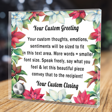 Load image into Gallery viewer, Personalize Your Thoughts &amp; Emotions with Our Luxury Poinsettia Frame Gift Set: Glass Message Card and Stunning Pendant - Shipping Included
