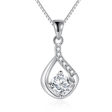 Load image into Gallery viewer, Grandma From Grandchild - I Couldn&#39;t Want For a Better Grandma, CZ Love Drop Necklace With Heartfelt Message, Shipping Included
